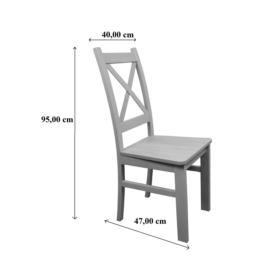 Krzesło jadalniane NATE dąb sonoma/ciemny brąz