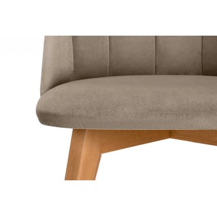 Krzesło jadalniane RIFO 86x48 cm beżowe/jasny dąb