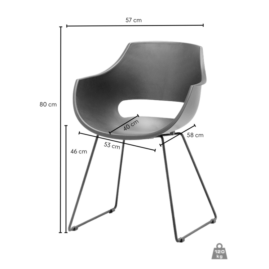 Krzesło ROCKY 1 szt. antracyt