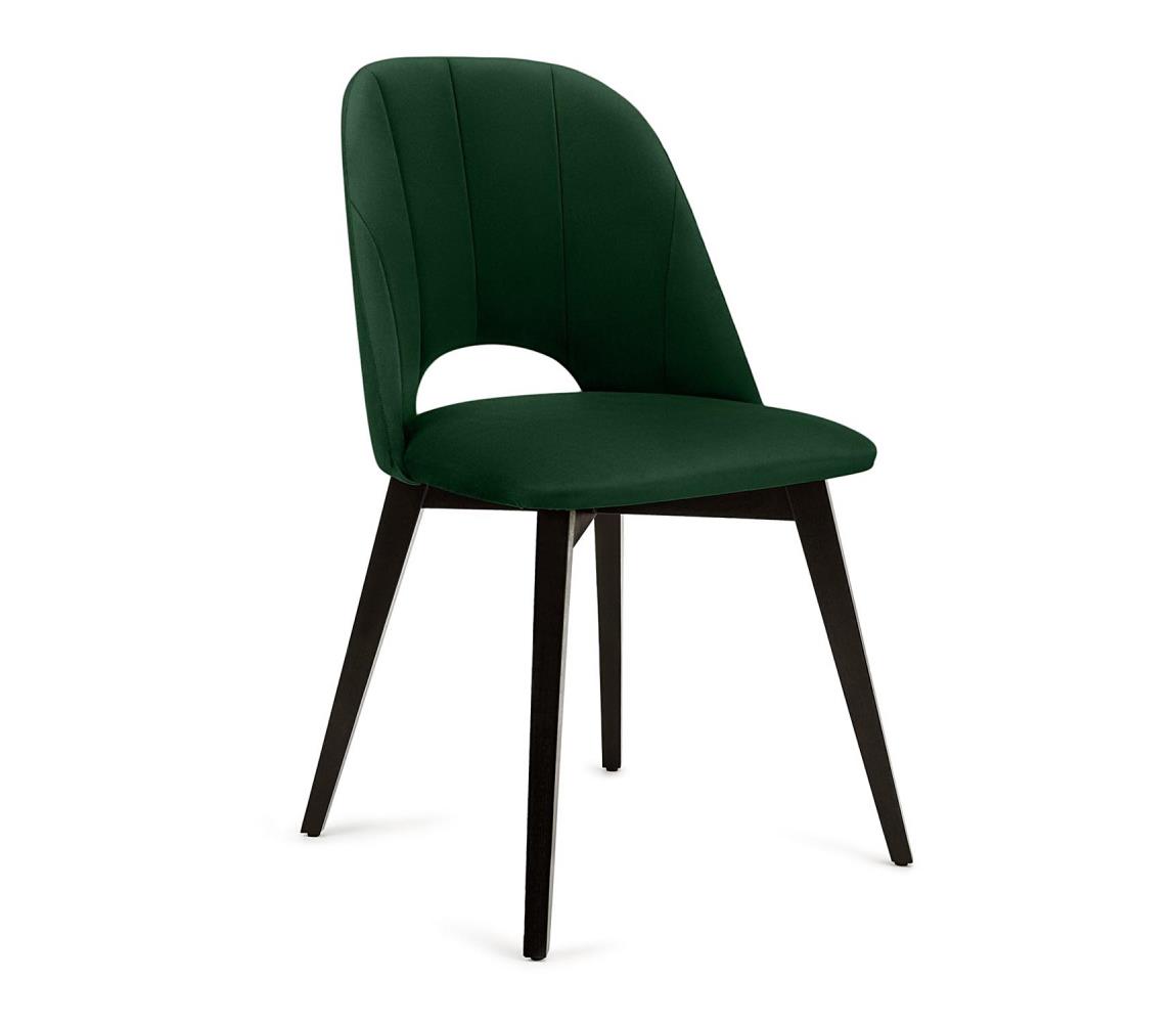 Krzesło do jadalni BOVIO 86x48 cm ciemnozielony/buk