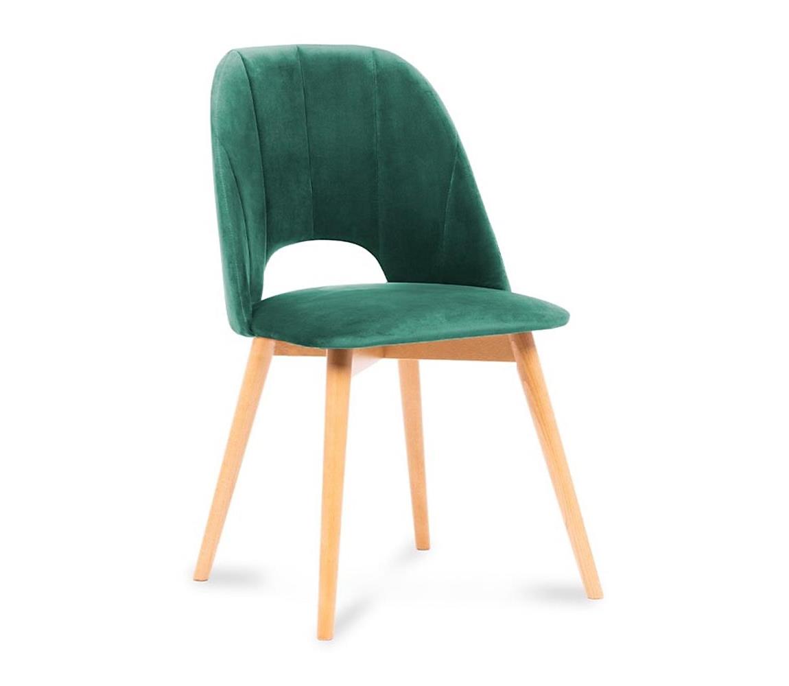 Krzesło do jadalni TINO 86x48 cm ciemnozielone/buk