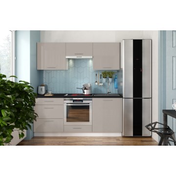 Kuchnia CELESTE 180 cm w kolorze taupe, błyszcząca