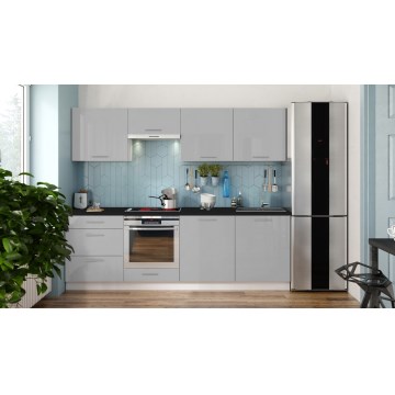 Kuchnia CELESTE 240 cm w kolorze błyszczącej szarości