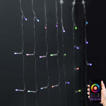 Kurtyna LED RGB, 180 diod LED, 7 trybów, 6 m, IP65, Wi-Fi (Tuya)