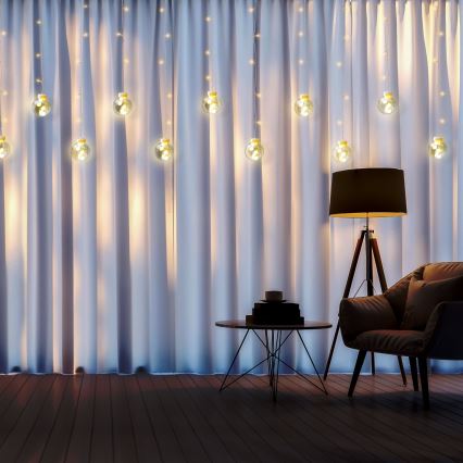 Kurtyna świetlna LED WISH BALLS 108 diod LED/8 funkcji 4,5 m ciepła biel