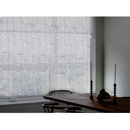 Kurtyna świetlna LED zewnętrzna CURTAIN 480 diod LED / 8,4 W / 230 V / 3x3 m / IP44 / zimne białe światło
