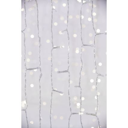Kurtyna świetlna LED zewnętrzna CURTAIN 480 diod LED / 8,4 W / 230 V / 3x3 m / IP44 / zimne białe światło