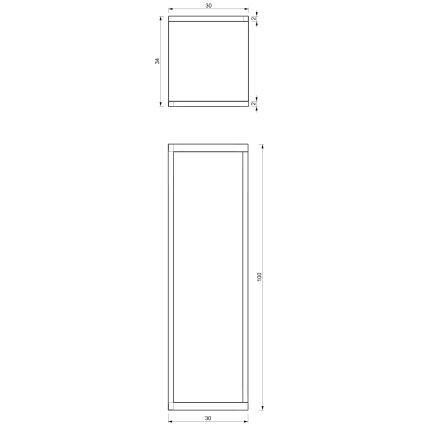 Kwietnik 100x30x34 cm czarne