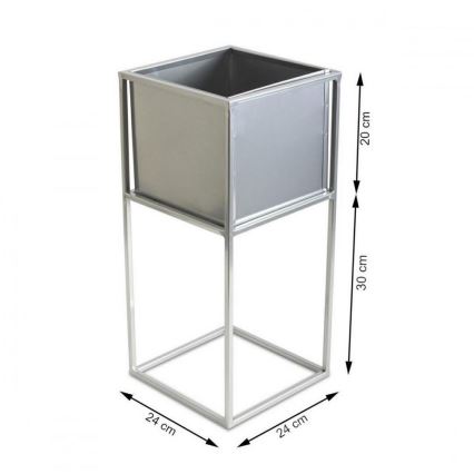 Kwietnik 50x24 cm matowy chrom
