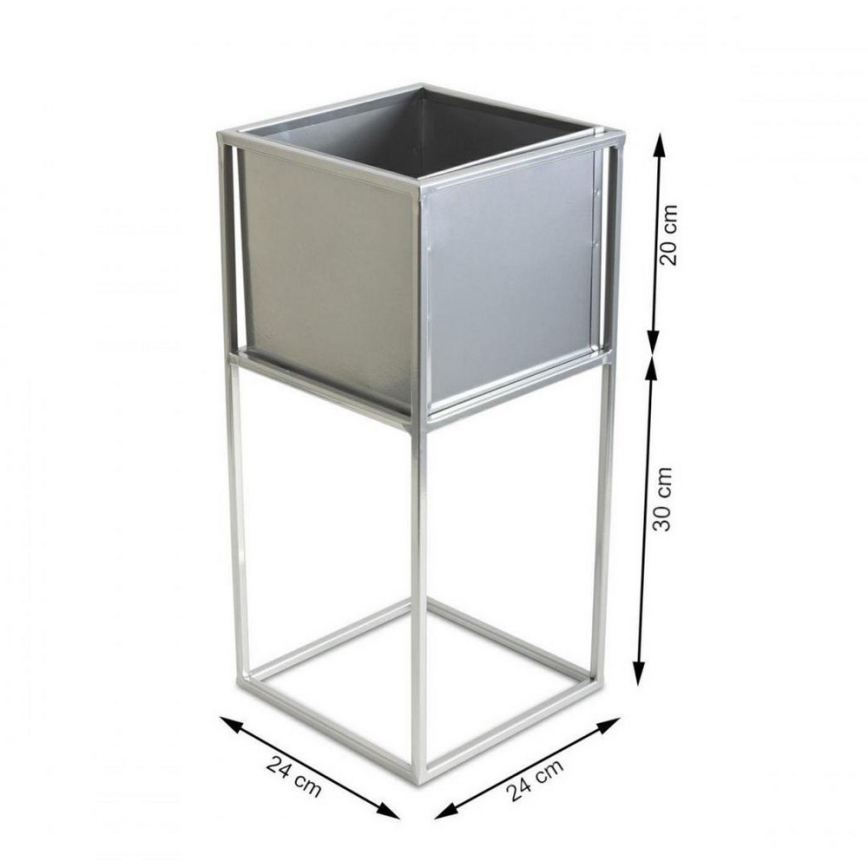 Kwietnik 50x24 cm matowy chrom