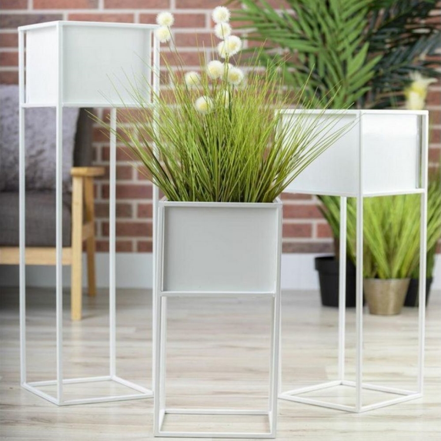 Kwietnik 70x24 cm biały