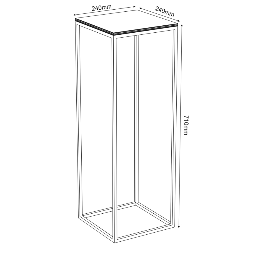 Kwietnik 70x24 cm czarne