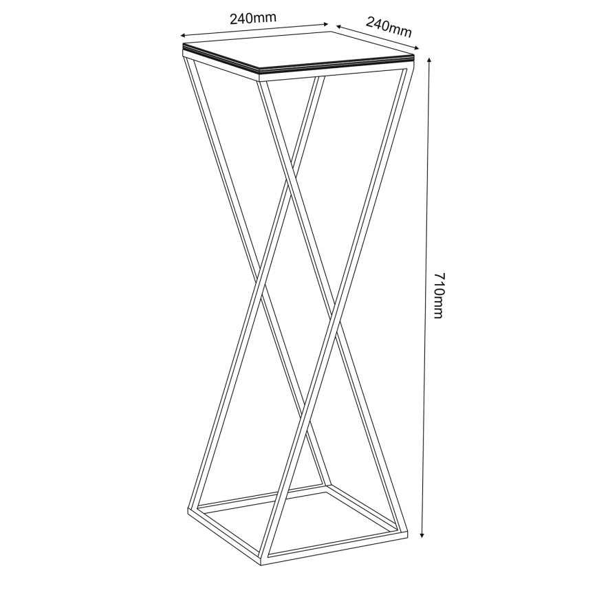 Kwietnik 70x24 cm czarne