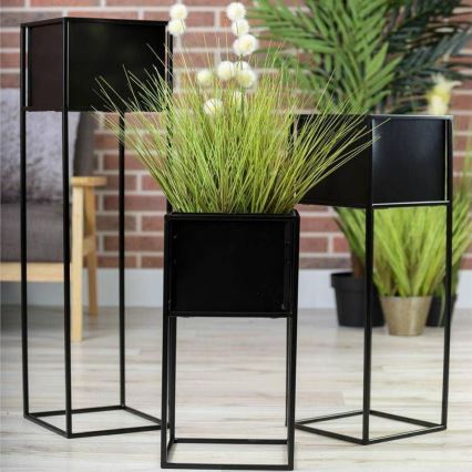Kwietnik 70x24 cm czarny