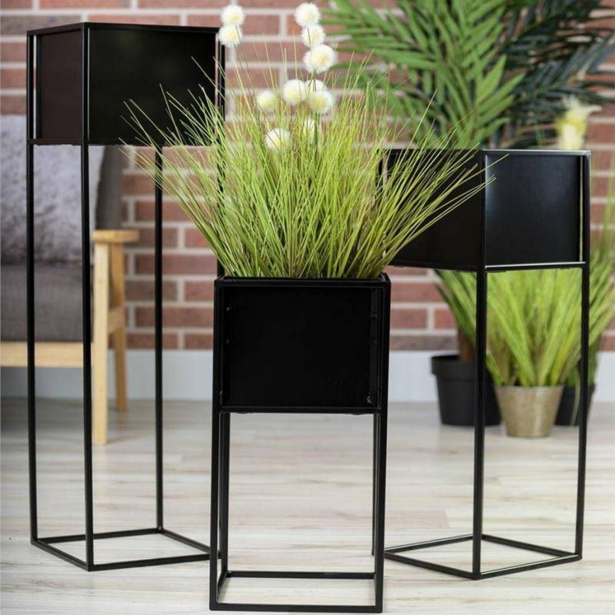 Kwietnik 70x24 cm czarny