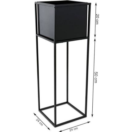 Kwietnik 70x24 cm czarny