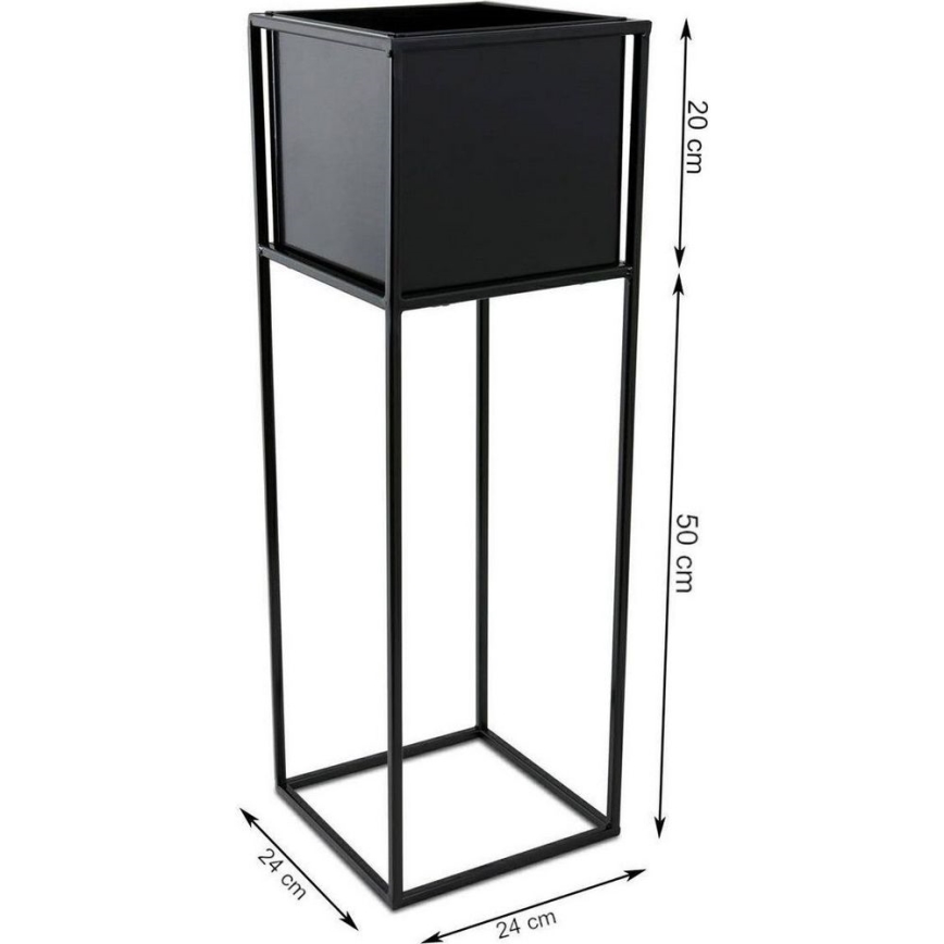 Kwietnik 70x24 cm czarny