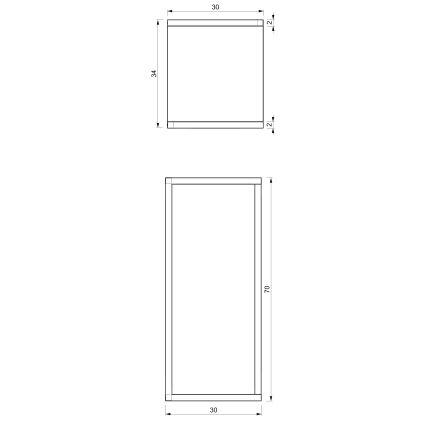 Kwietnik 70x30x34 cm białe