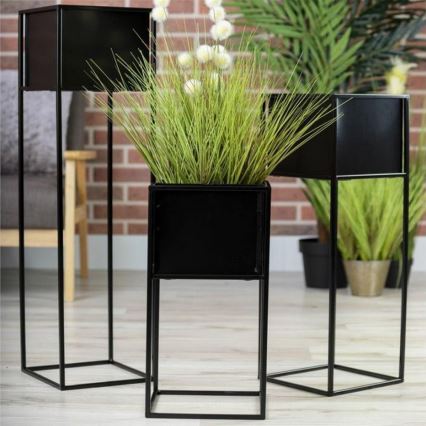 Kwietnik 90x24 cm czarny