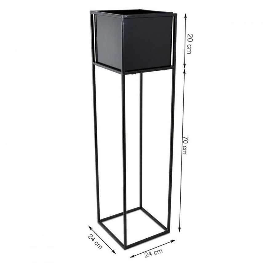 Kwietnik 90x24 cm czarny