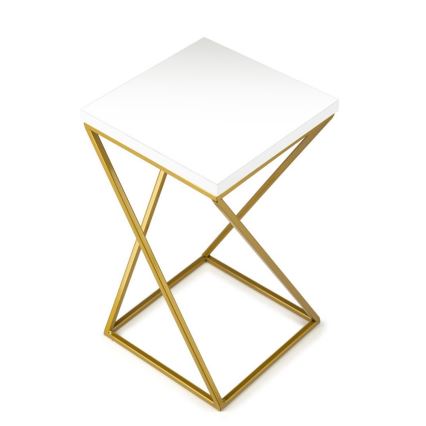 Kwietnik LOFT 40x24 cm złoty/biały