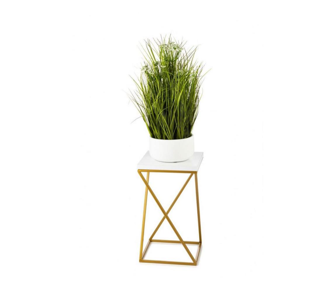 Kwietnik LOFT 40x24 cm złoty/biały