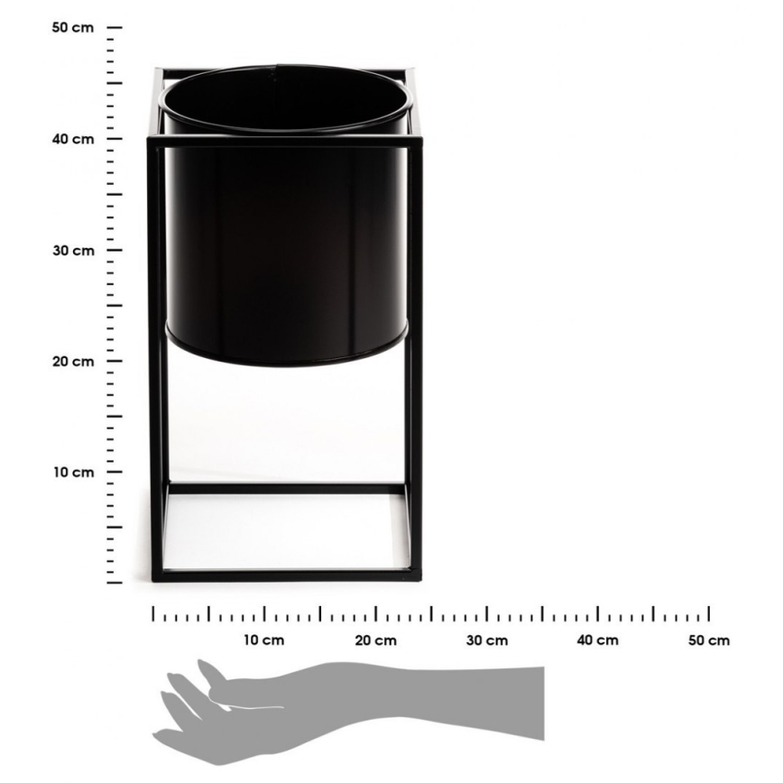 Kwietnik RING 40x23 cm czarny