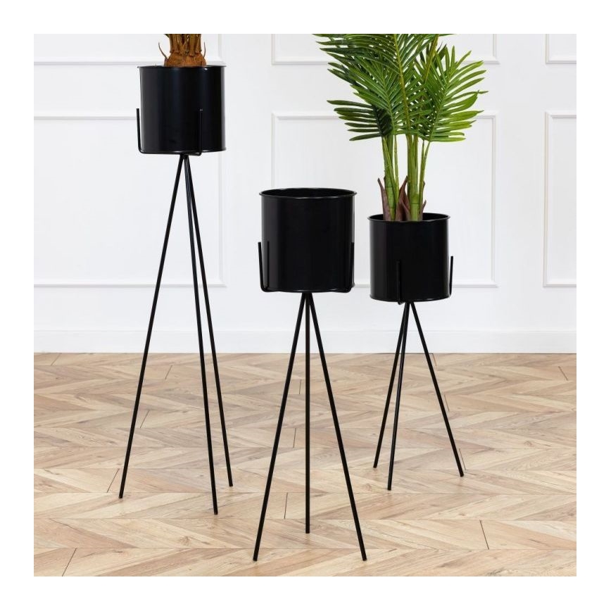 Kwietnik TRIPOD 110x25 cm czarny