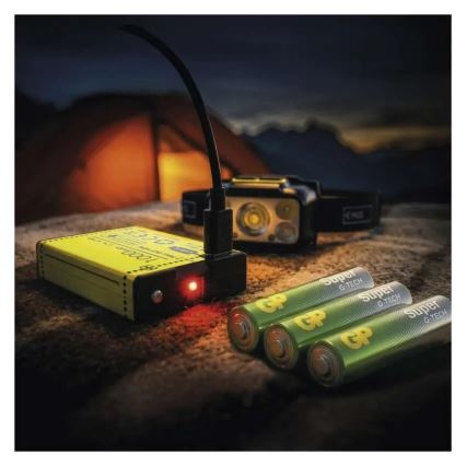 Ładowalna czołówka LED, ściemnialna/3xAAA/1000 mAh 3,7V