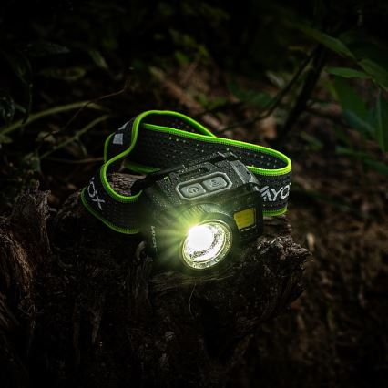 Ładowalna ściemnialna czołówka LED z czujnikiem i czerwonym światłem LED/6W/5V/3xAAA IP66 500 lm 1200 mAh