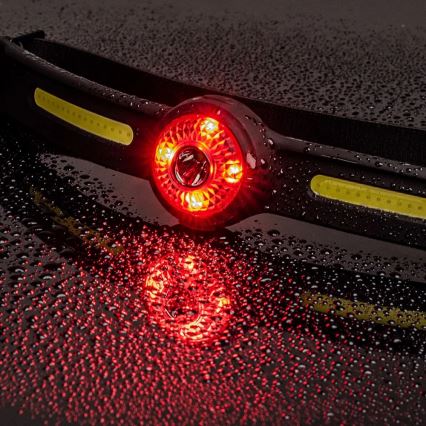 Ściemnialna, ładowalna czołówka LED z czerwonym światłem, 5V, IPX4, 550 lm, 600 mAh