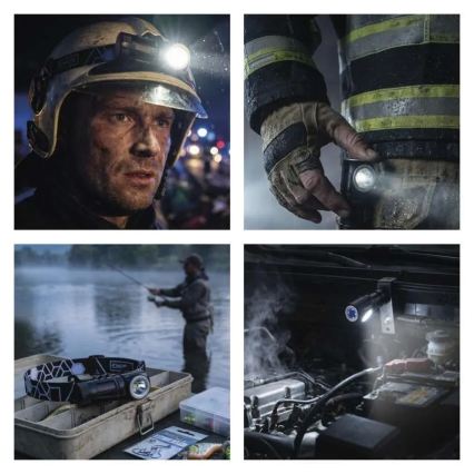 Ładowalna czołówka LED z regulacją jasności, 800 mAh 3,7V