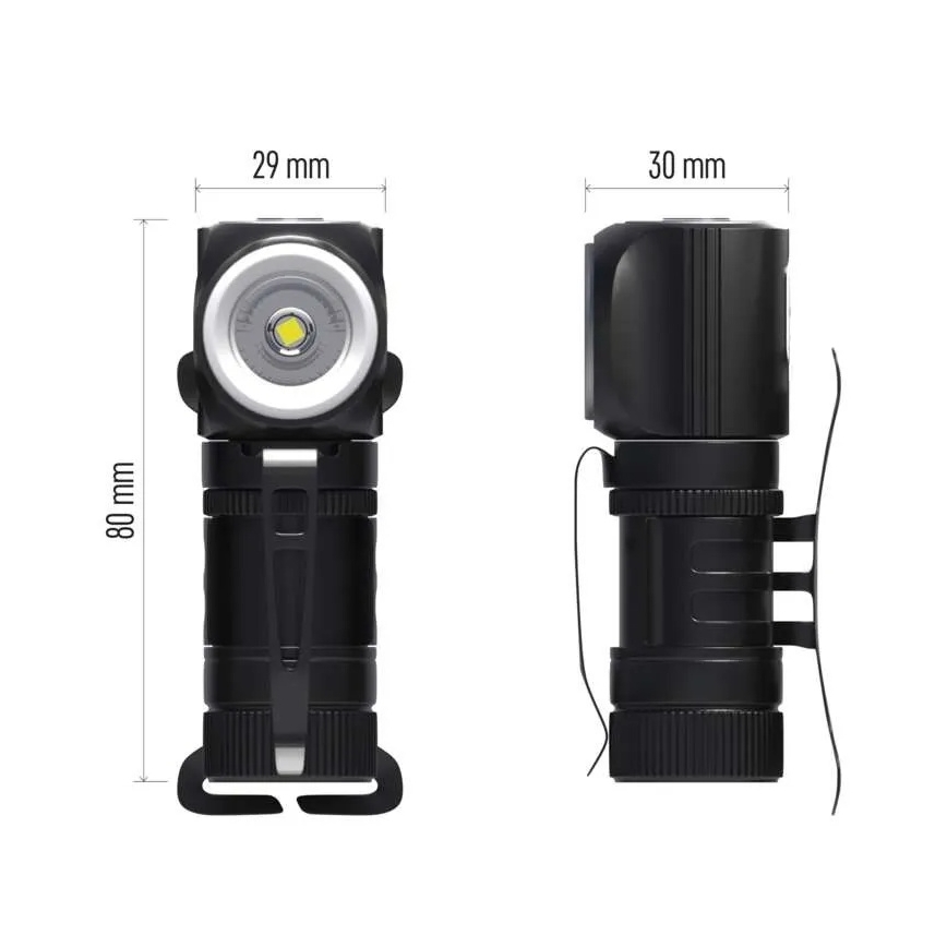 Ładowalna czołówka LED z regulacją jasności, 800 mAh 3,7V