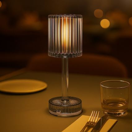 LED ładowalna dotykowa lampka biurkowa SIMPLE LED/1W/5V 3000-6000K 2400 mAh dymny szary