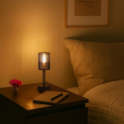 LED ładowalna dotykowa lampka biurkowa SIMPLE LED/1W/5V 3000-6000K 2400 mAh dymny szary