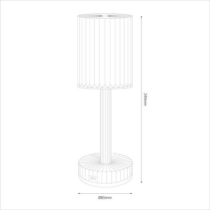 LED ładowalna dotykowa lampka biurkowa SIMPLE LED/1W/5V 3000-6000K 2400 mAh dymny szary