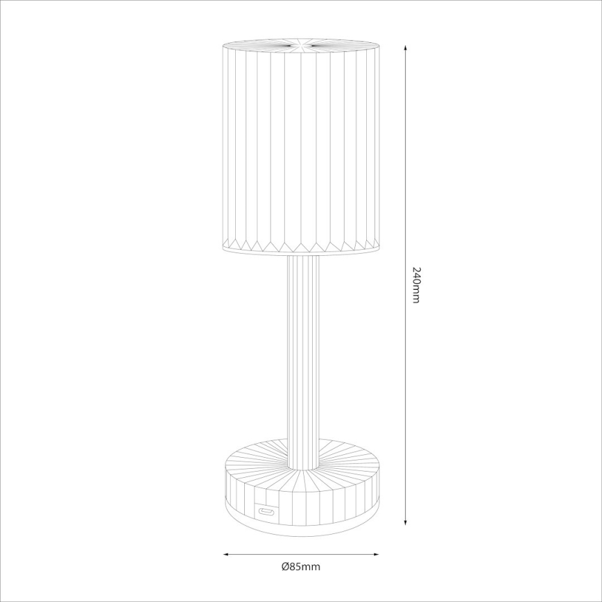 LED ładowalna dotykowa lampka biurkowa SIMPLE LED/1W/5V 3000-6000K 2400 mAh dymny szary