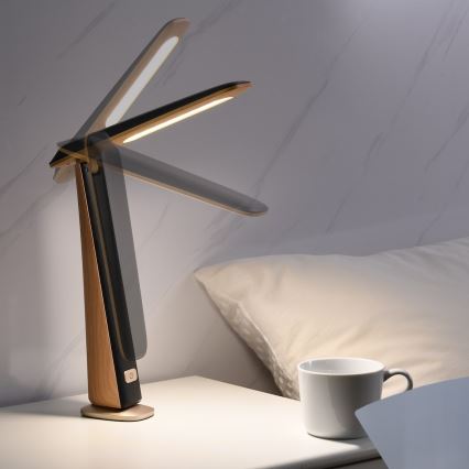 LED ściemnialna ładowalna lampa biurkowa TOP LED/4W/5V 1800 mAh 3000/4000/5000K brązowa/czarna