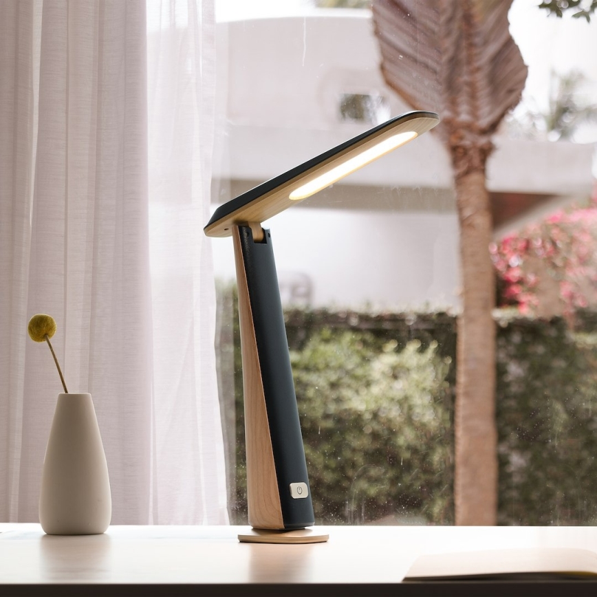 LED ściemnialna ładowalna lampa biurkowa TOP LED/4W/5V 1800 mAh 3000/4000/5000K brązowa/czarna