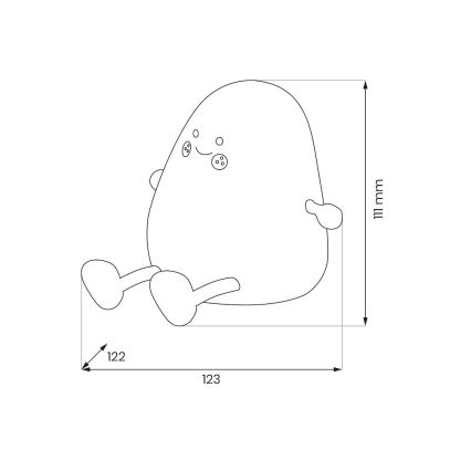 Dziecięca ładowalna dotykowa lampka nocna LED z regulacją jasności MANGO LED/2,5W/5V 800 mAh