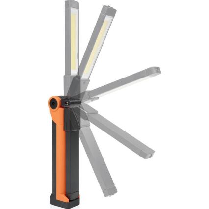 LED ściemnialna ładowalna latarka robocza LED/3W/5V 6500K 2000 mAh pomarańczowa/czarna