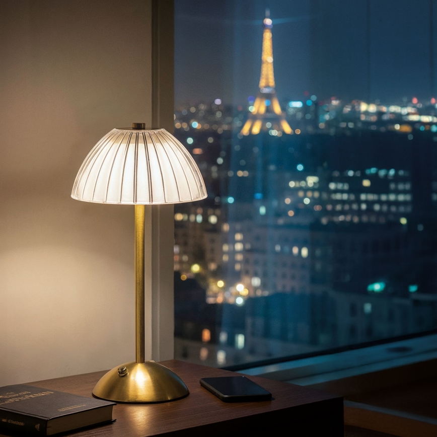 Ściemniana ładowalna lampa biurkowa PARIS LED/2W/5V 2700K/4000K/6500K 800 mAh złota