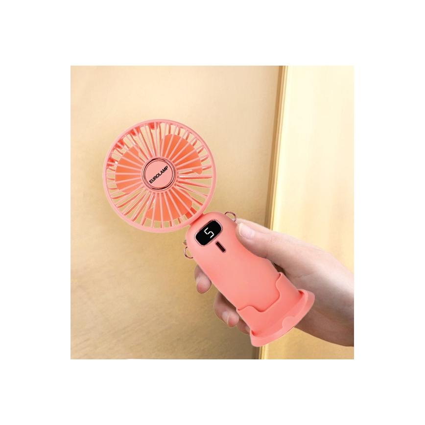 Ładowalny kieszonkowy wentylator 3W/5V 1200 mAh różowy