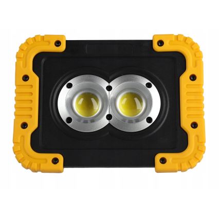 Ładowalny reflektor LED z funkcją powerbanku LED/20W/5V 4400 mAh IP44 czarny/żółty