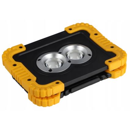 Ładowalny reflektor LED z funkcją powerbanku LED/20W/5V 4400 mAh IP44 czarny/żółty