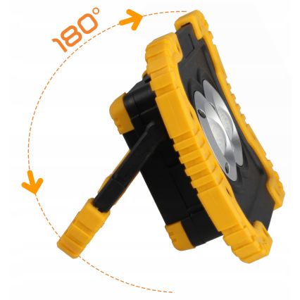 Ładowalny reflektor LED z funkcją powerbanku LED/20W/5V 4400 mAh IP44 czarny/żółty