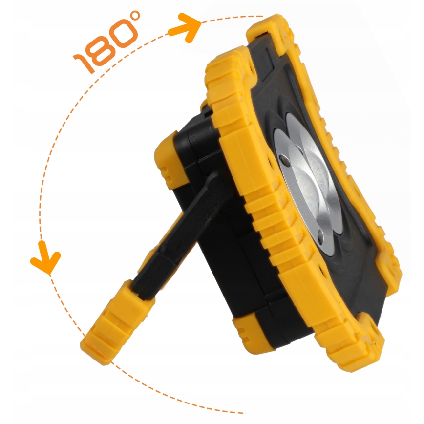 Ładowalny reflektor LED z funkcją powerbanku LED/20W/5V 4400 mAh IP44 czarny/żółty