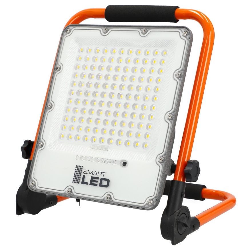 Ładowalny reflektor LED ze statywem LED/100W/3,2V 5000K 5000 mAh IP65 pomarańczowy