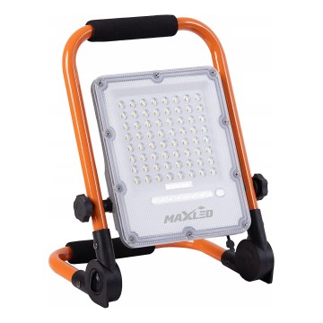 Ładowalny ściemnialny reflektor LED ze statywem LED/50W/3,2V 4500K 5000 mAh IP65 pomarańczowy