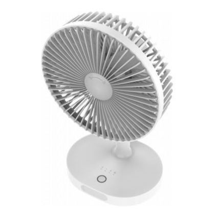 Ładowalny wentylator biurkowy z lampą LED, 3000 mAh/3,7 V, USB-C